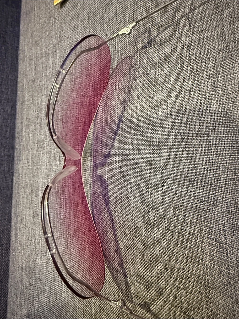 Vintage Rare Moschino Pink Shield Sunglasses with Black Case; Delicate